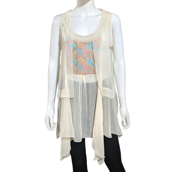 Matilda Jane Lt Yellow Sheer Top, XL - Picture 3 of 6